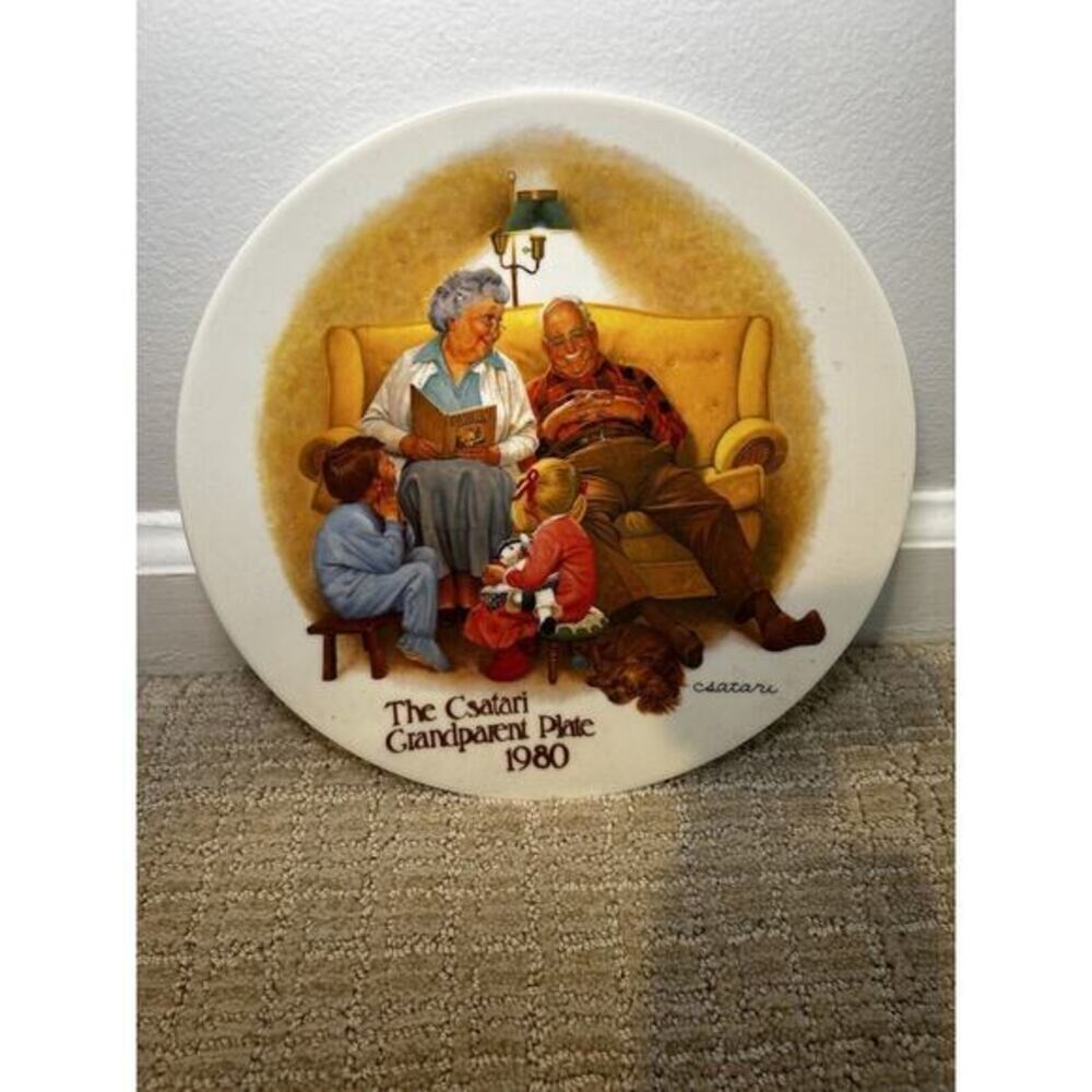 Knowles The Bedtime Story Joseph Csatari Grandparent Plate 3852G - 1980 NIB